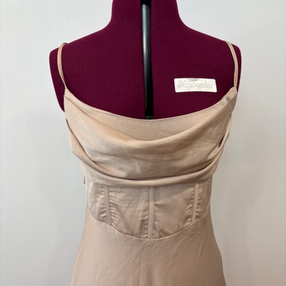 Princess Polly Lillie Midi Dress Beige sz 10 Prom Formal Wedding Guest Dress - Picture 6 of 12